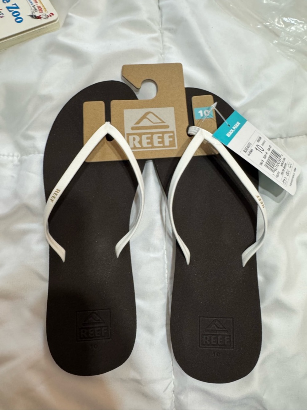 Reef Classic Flip Flops in Brown with White Straps